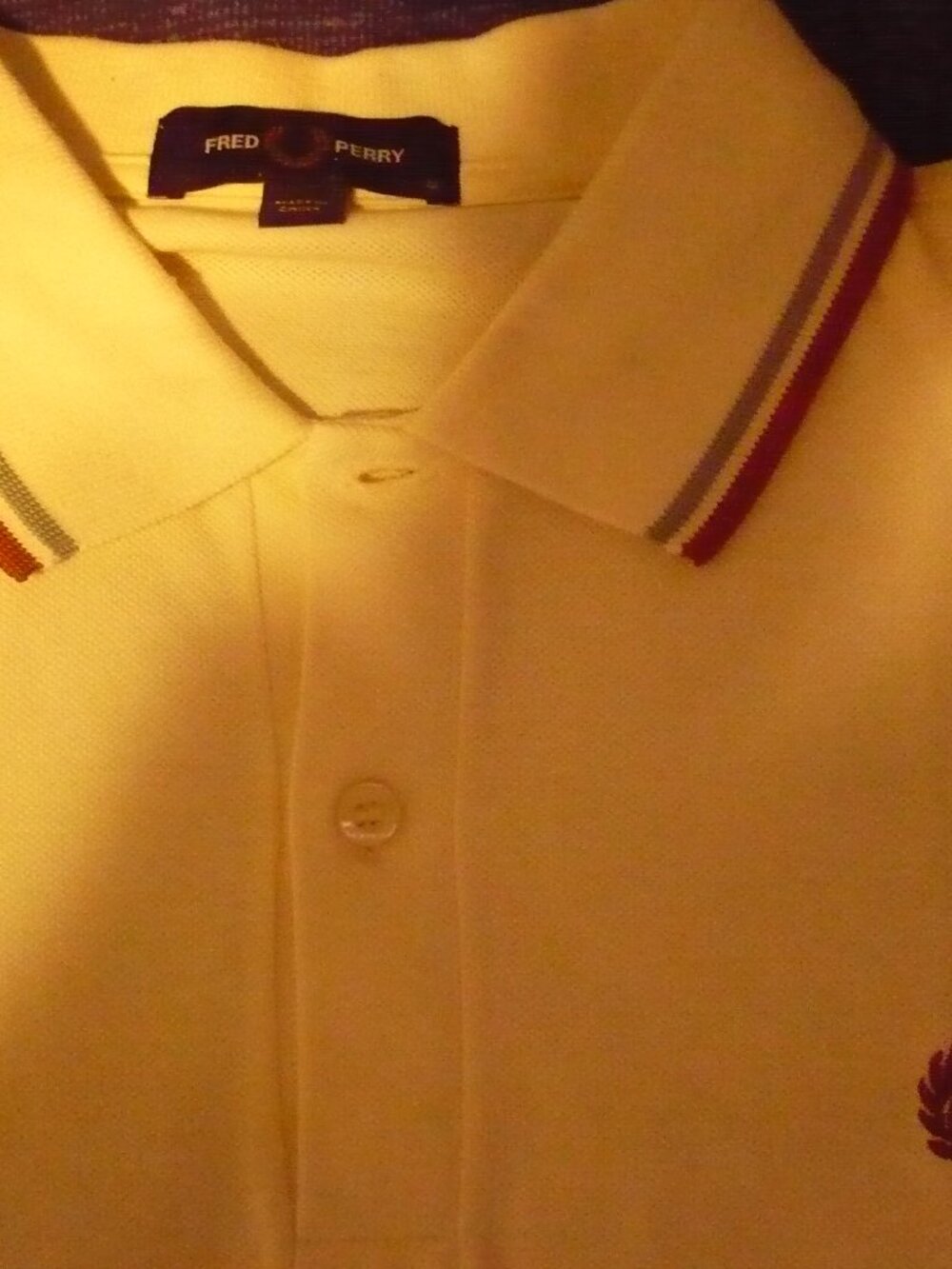 FRED PERRY POLO SHIRT SHORT SLEEVE MED. WHITE